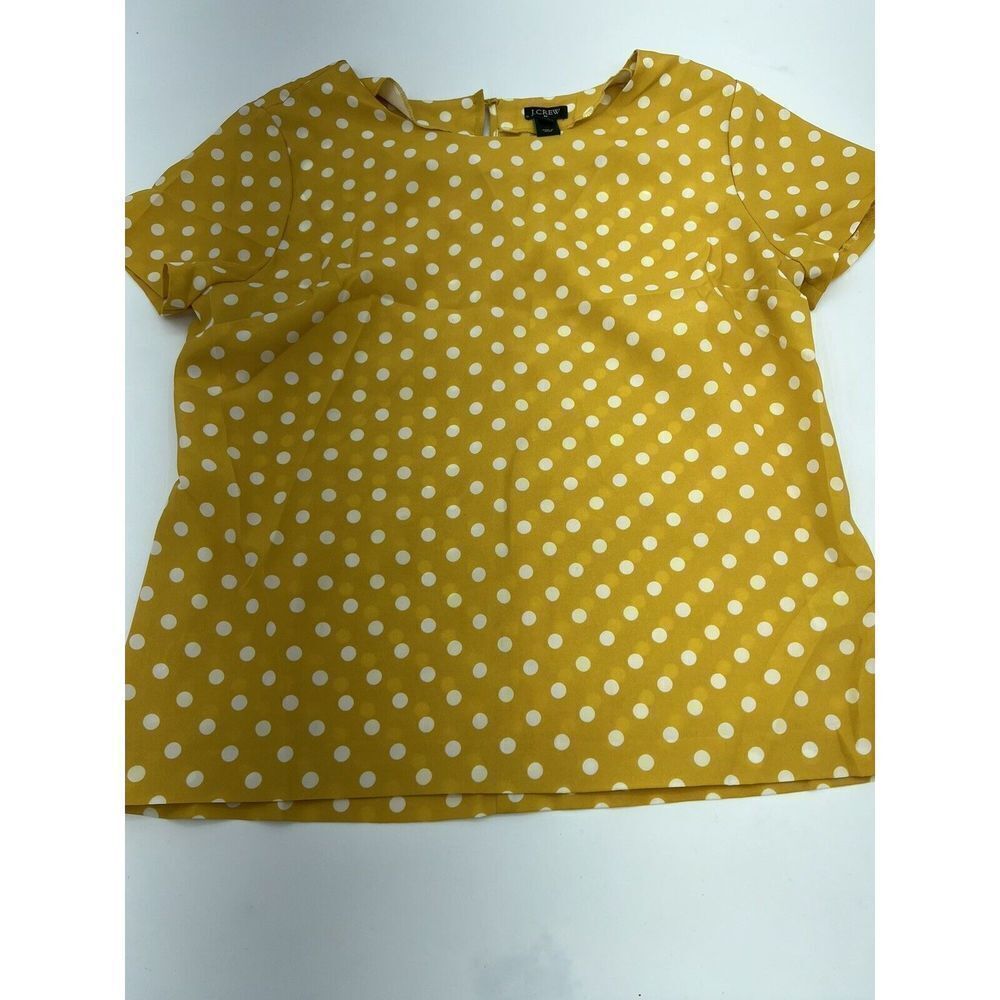 J Crew yellow polka dot blouse size small